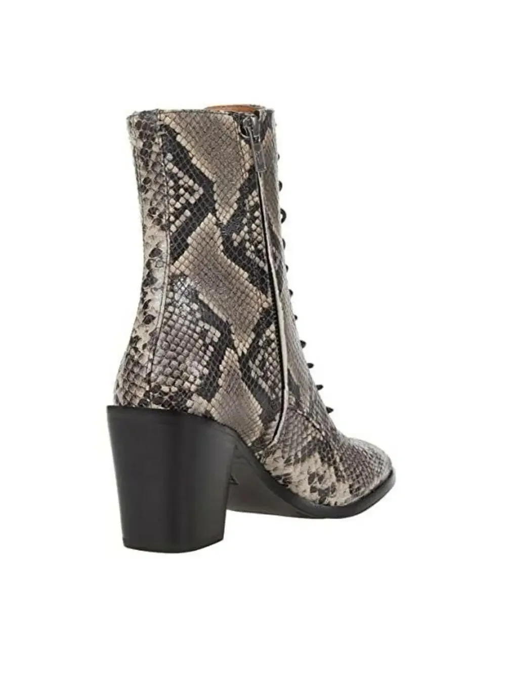 Frye Georgia Lace Up bootie‎ Snakeskin Leather Women's size 7.5 New with box.